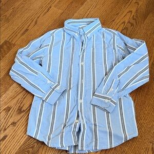 Janie and Jack Blue Striped button up Shirt size  7